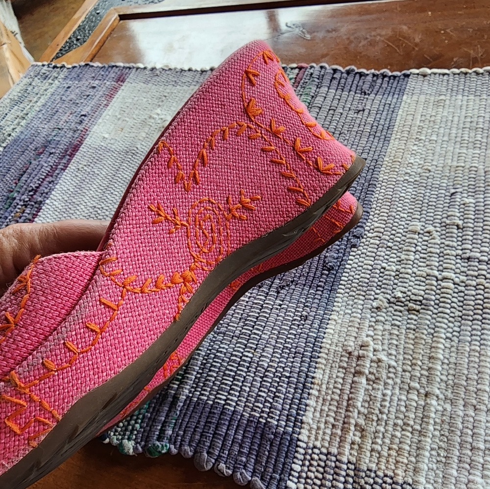 ECCO SLide Heeled Sandals Pink and Orange sz 38 - Picture 6 of 10